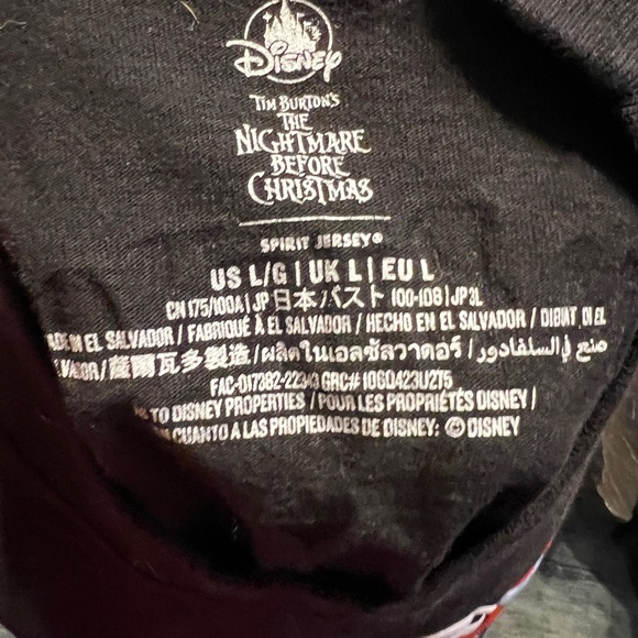 Disney The Nightmare Before Christmas Jack & Sally Spirit Jersey Size Large - Picture 3 of 3